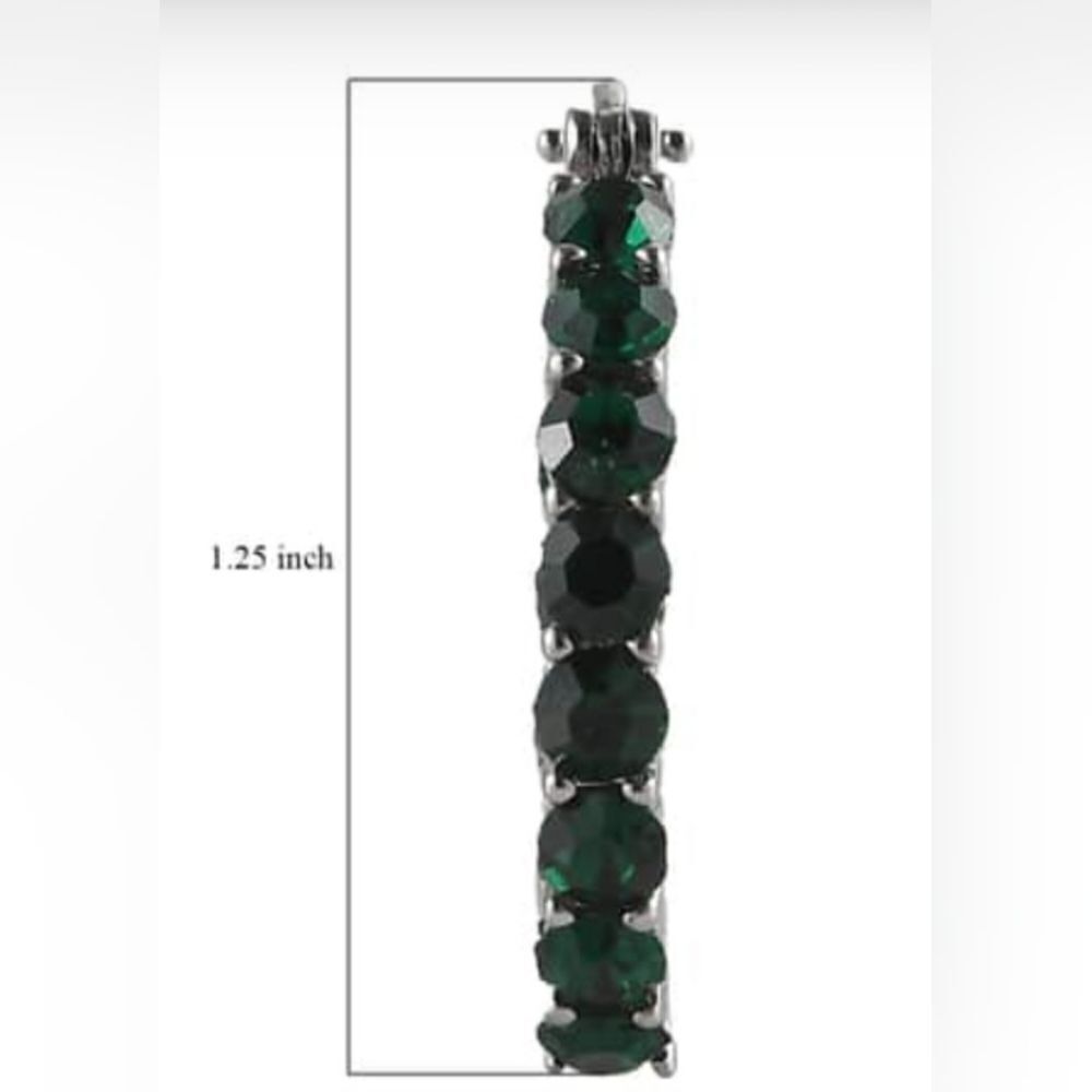 Emerald Color Crystal Hoop Earrings‎ - Picture 12 of 16